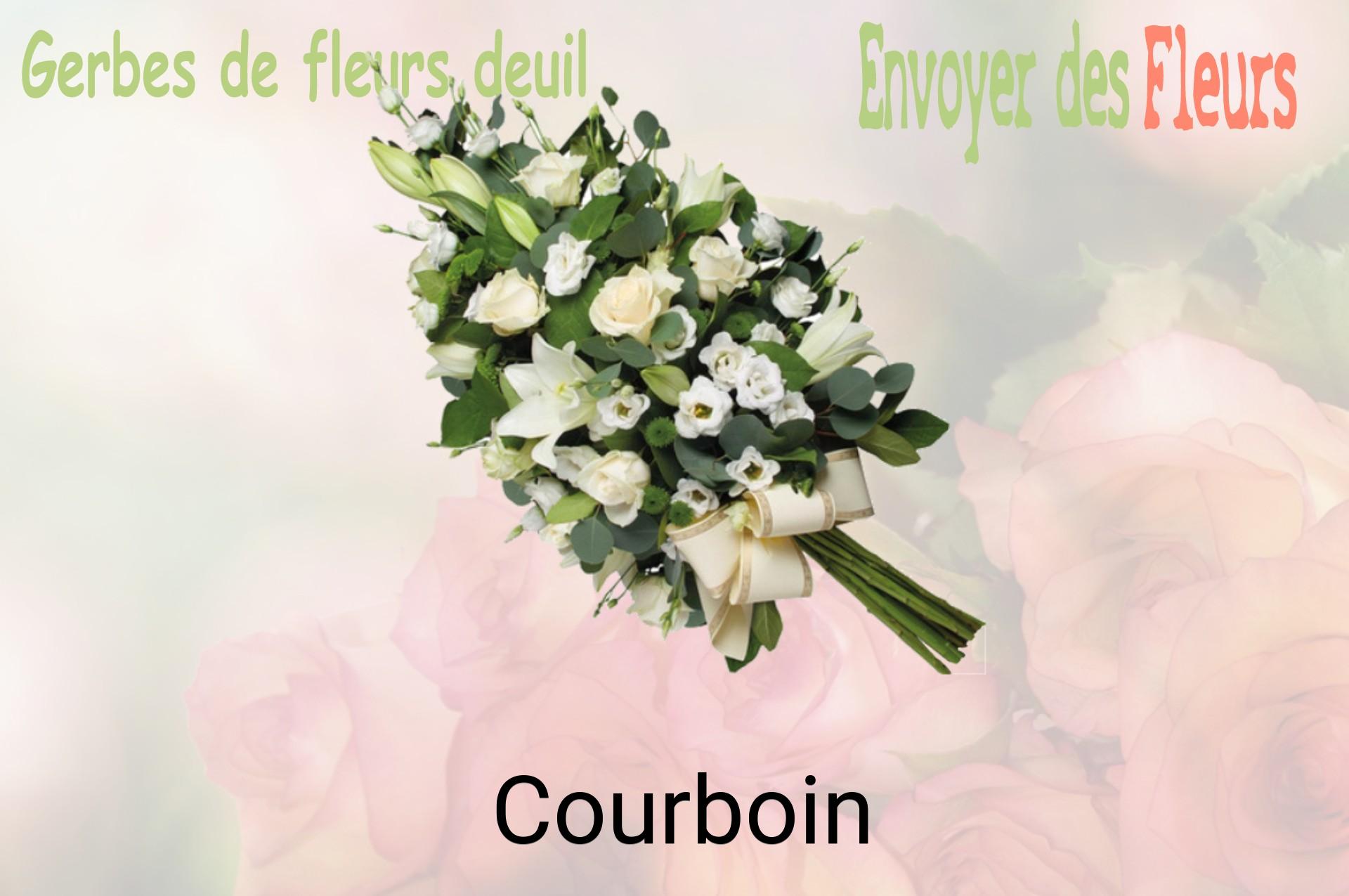 Gerbe de fleurs de deuil livrée à Courboin